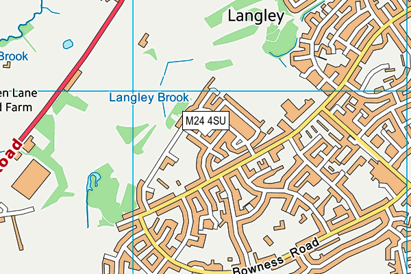 M24 4SU map - OS VectorMap District (Ordnance Survey)