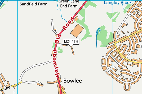 Bowlee Park Driving Range map (M24 4TH) - OS VectorMap District (Ordnance Survey)
