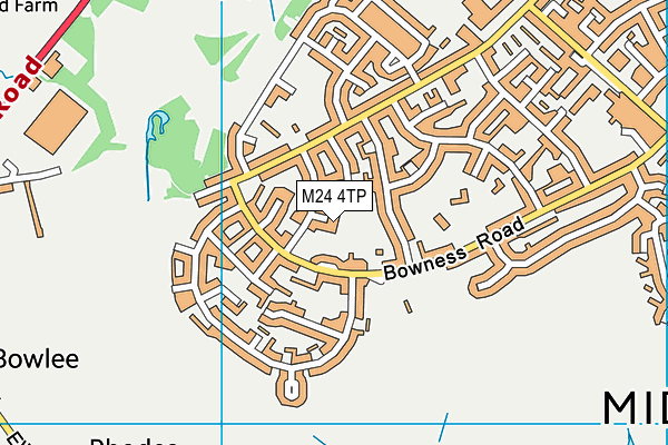 M24 4TP map - OS VectorMap District (Ordnance Survey)