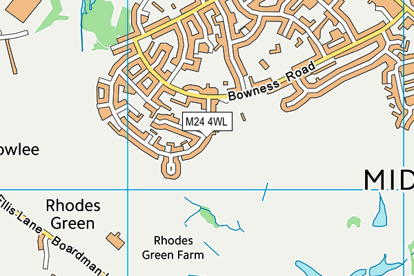 M24 4WL map - OS VectorMap District (Ordnance Survey)