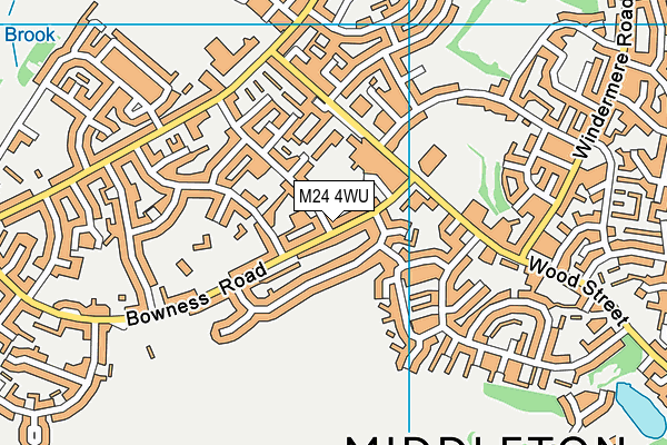M24 4WU map - OS VectorMap District (Ordnance Survey)