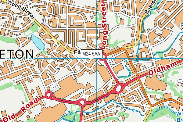 M24 5AA map - OS VectorMap District (Ordnance Survey)