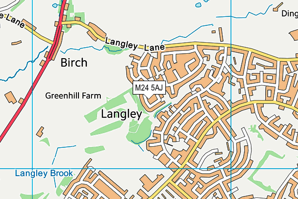 M24 5AJ map - OS VectorMap District (Ordnance Survey)