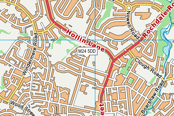 M24 5DD map - OS VectorMap District (Ordnance Survey)