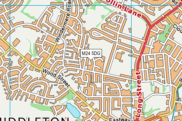 M24 5DG map - OS VectorMap District (Ordnance Survey)