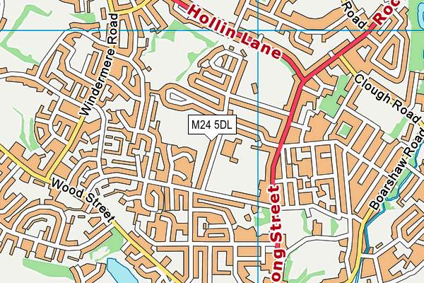 Middleton Parish C Of E Primary School map (M24 5DL) - OS VectorMap District (Ordnance Survey)