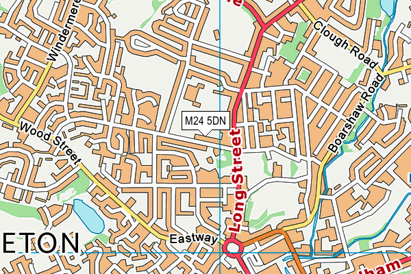 M24 5DN map - OS VectorMap District (Ordnance Survey)