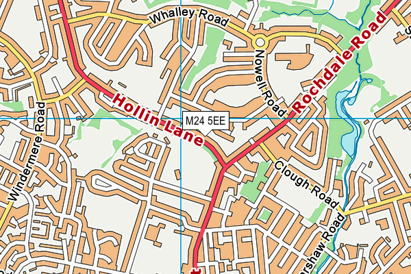 M24 5EE map - OS VectorMap District (Ordnance Survey)