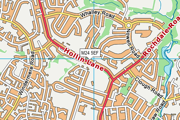 M24 5EF map - OS VectorMap District (Ordnance Survey)