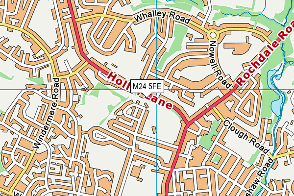 M24 5FE map - OS VectorMap District (Ordnance Survey)