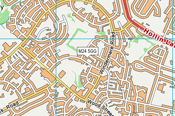 M24 5GG map - OS VectorMap District (Ordnance Survey)