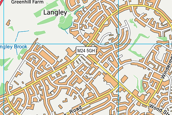 M24 5GH map - OS VectorMap District (Ordnance Survey)