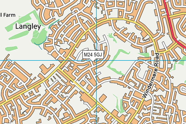 M24 5GJ map - OS VectorMap District (Ordnance Survey)