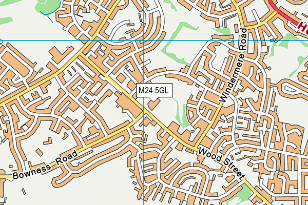 St Mary's Roman Catholic Primary School, Middleton map (M24 5GL) - OS VectorMap District (Ordnance Survey)