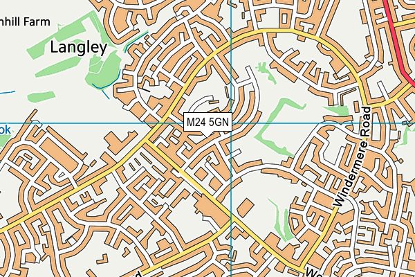 M24 5GN map - OS VectorMap District (Ordnance Survey)
