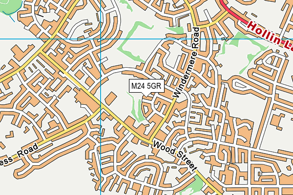 M24 5GR map - OS VectorMap District (Ordnance Survey)