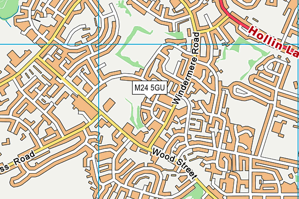 M24 5GU map - OS VectorMap District (Ordnance Survey)