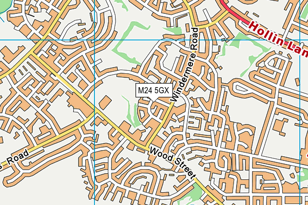 M24 5GX map - OS VectorMap District (Ordnance Survey)
