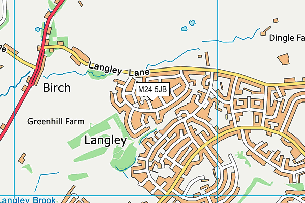 M24 5JB map - OS VectorMap District (Ordnance Survey)