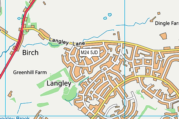 M24 5JD map - OS VectorMap District (Ordnance Survey)