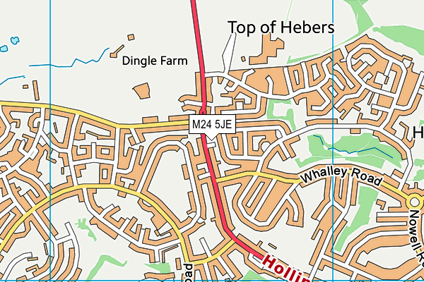 M24 5JE map - OS VectorMap District (Ordnance Survey)