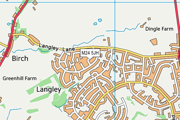 M24 5JH map - OS VectorMap District (Ordnance Survey)