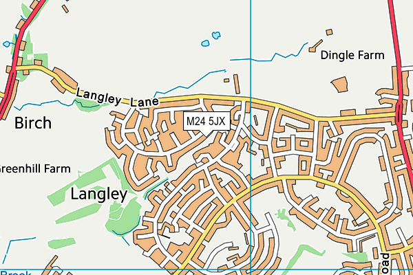 M24 5JX map - OS VectorMap District (Ordnance Survey)