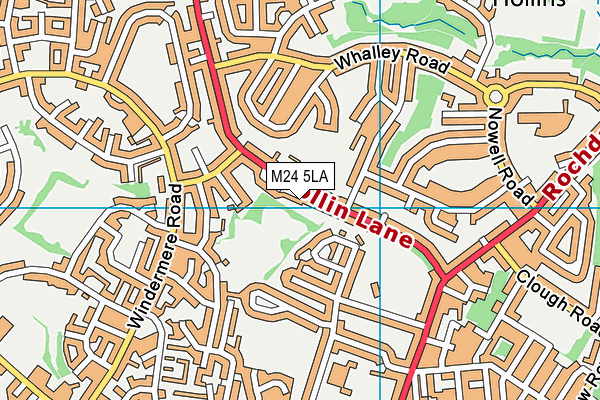 M24 5LA map - OS VectorMap District (Ordnance Survey)