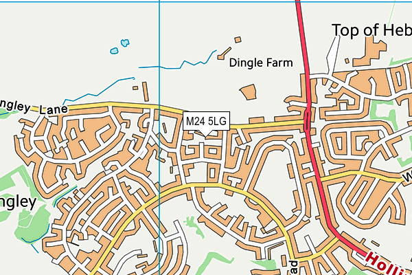 M24 5LG map - OS VectorMap District (Ordnance Survey)