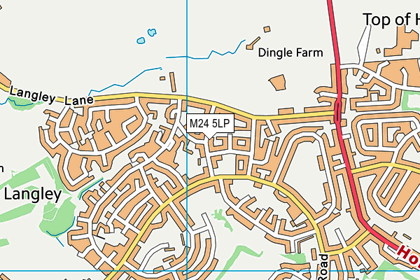 M24 5LP map - OS VectorMap District (Ordnance Survey)