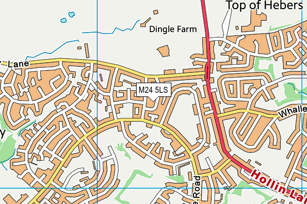 M24 5LS map - OS VectorMap District (Ordnance Survey)