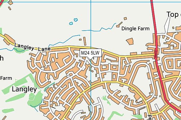 M24 5LW map - OS VectorMap District (Ordnance Survey)