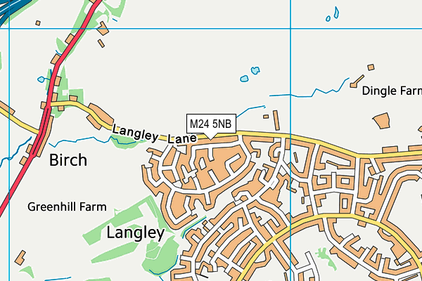 M24 5NB map - OS VectorMap District (Ordnance Survey)