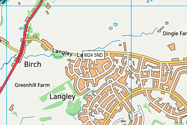 M24 5ND map - OS VectorMap District (Ordnance Survey)