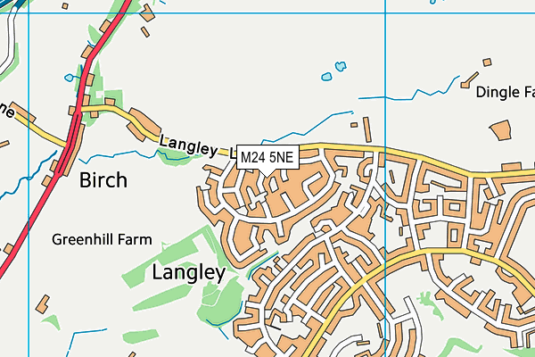 M24 5NE map - OS VectorMap District (Ordnance Survey)