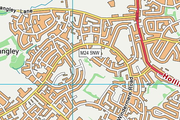 M24 5NW map - OS VectorMap District (Ordnance Survey)