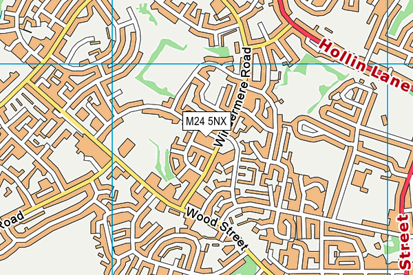 M24 5NX map - OS VectorMap District (Ordnance Survey)