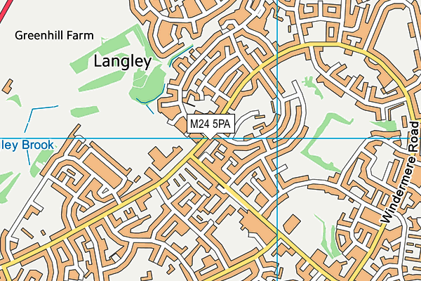 M24 5PA map - OS VectorMap District (Ordnance Survey)