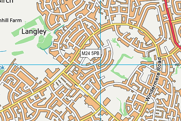 M24 5PB map - OS VectorMap District (Ordnance Survey)