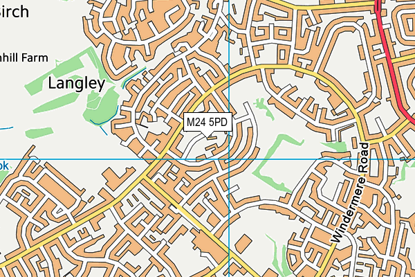 M24 5PD map - OS VectorMap District (Ordnance Survey)