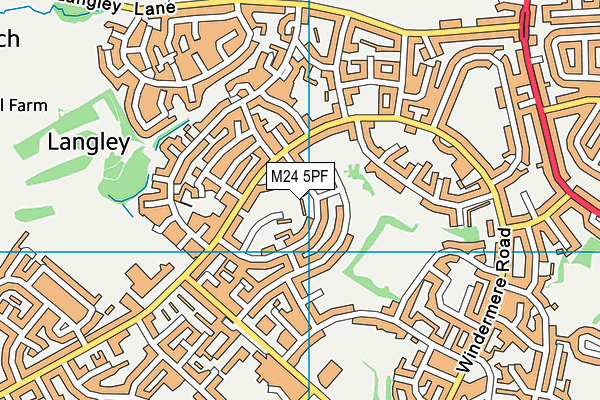 M24 5PF map - OS VectorMap District (Ordnance Survey)