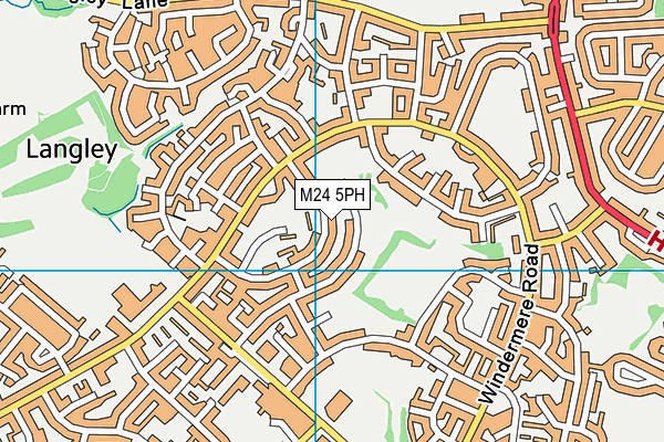 M24 5PH map - OS VectorMap District (Ordnance Survey)