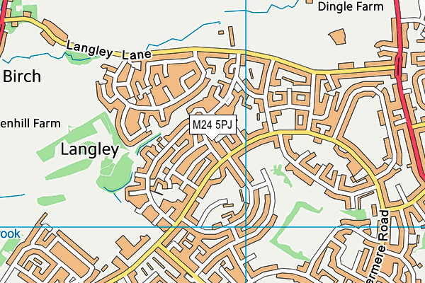 M24 5PJ map - OS VectorMap District (Ordnance Survey)