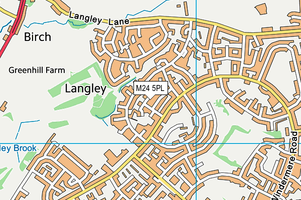 M24 5PL map - OS VectorMap District (Ordnance Survey)