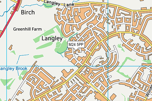 M24 5PP map - OS VectorMap District (Ordnance Survey)