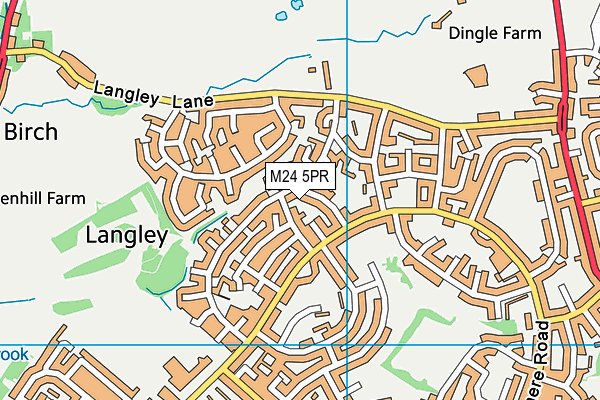 M24 5PR map - OS VectorMap District (Ordnance Survey)