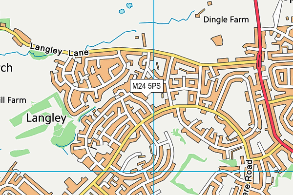 M24 5PS map - OS VectorMap District (Ordnance Survey)