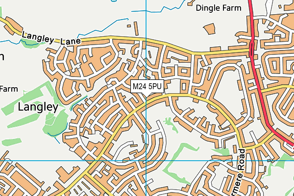 M24 5PU map - OS VectorMap District (Ordnance Survey)