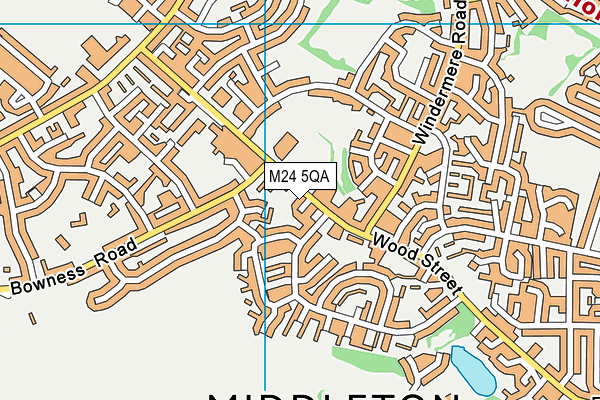 M24 5QA map - OS VectorMap District (Ordnance Survey)