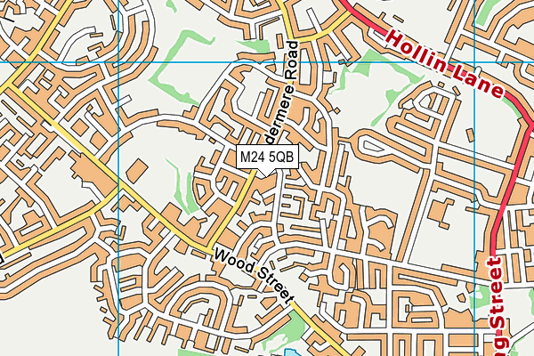 M24 5QB map - OS VectorMap District (Ordnance Survey)